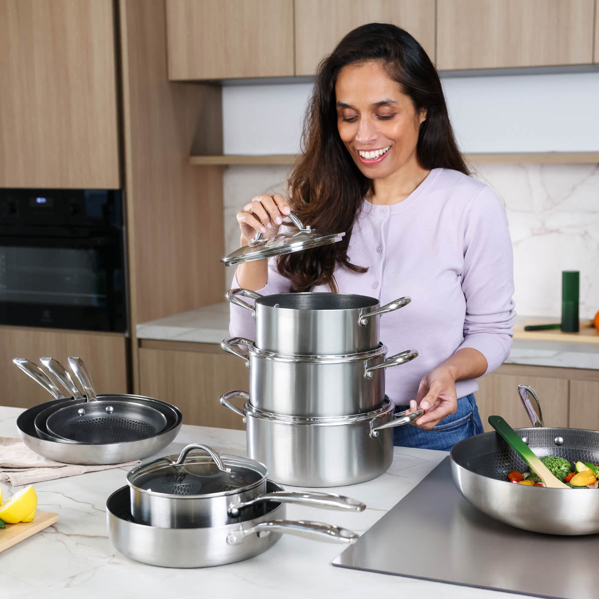 Cook & Pan - Honey RVS Pannenset 5-delig