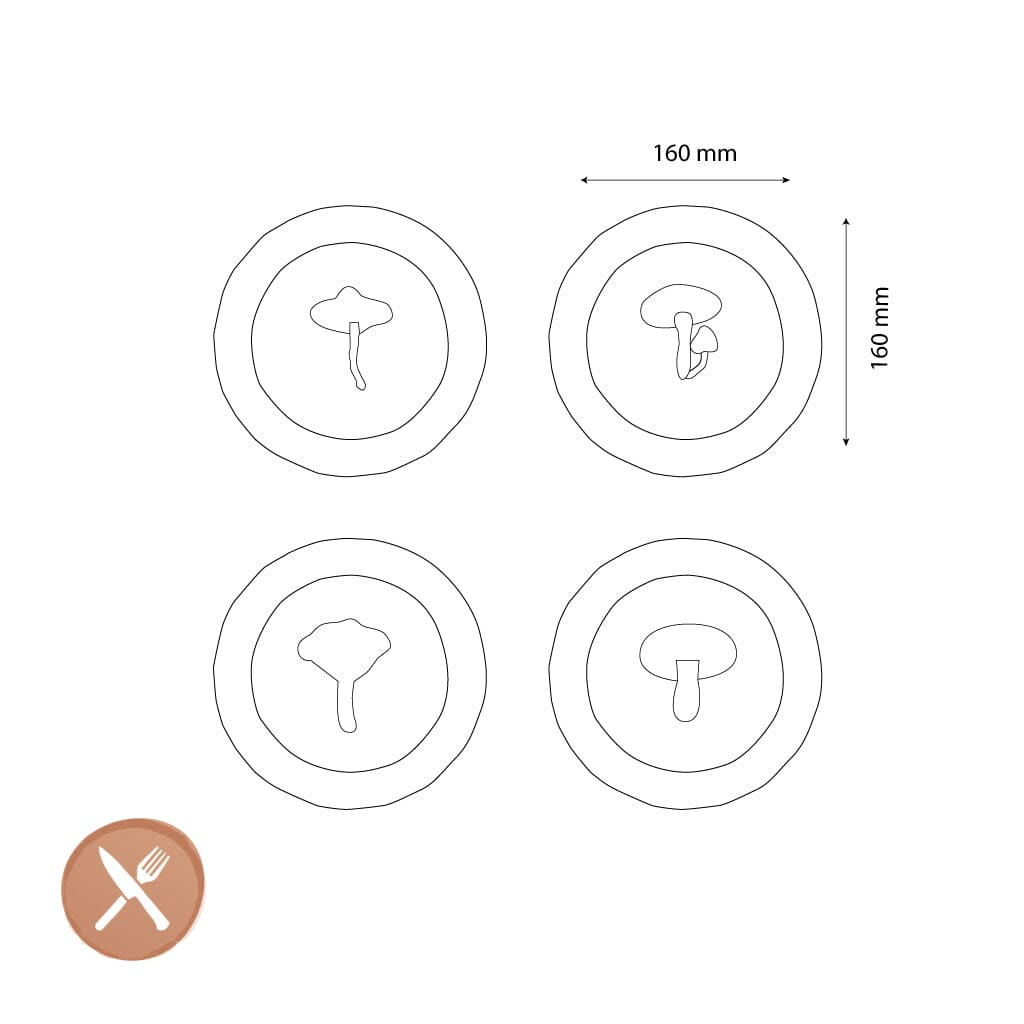 &Klevering - Borden Magic Mushroom - Set Van 4 Borden &Klevering 