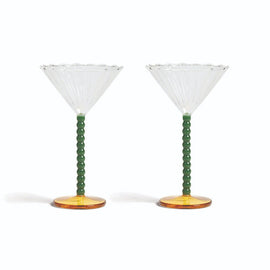 &Klevering - Coupe perle groen set van 2 Cocktail glazen &Klevering 