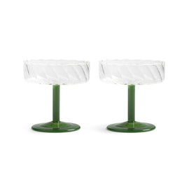 &Klevering - Coupe twirl donkergroen set van 2 Cocktail glazen &Klevering 