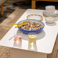 &Klevering - Glas flora blauw set van 2 Drinkglazen &Klevering 