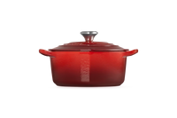 Le Creuset - Braadpan "Hart" in Geëmailleerd Gietijzer met RVS Hartjesknop Braadpan Le Creuset 