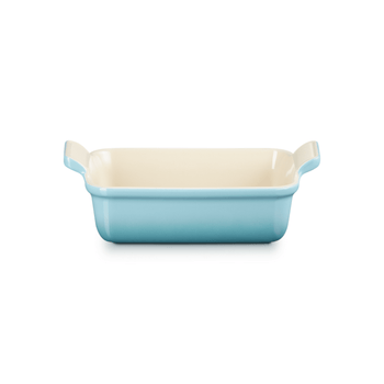 Plat à four rectangulaire Heritage Le Creuset, bleu Caraïbes, 19 x 14 cm
