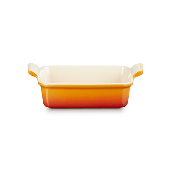 Plat à four rectangulaire Heritage Le Creuset, orange-rouge, 19 x 14 cm