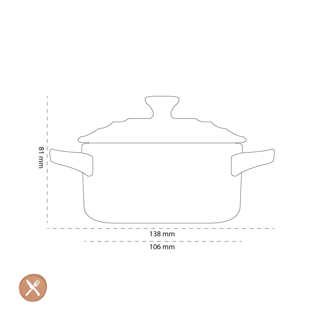 Le Creuset - Mini-Braad-/ Stoofpan Oranjerood 10cm 0,2l Braadpan Le Creuset 