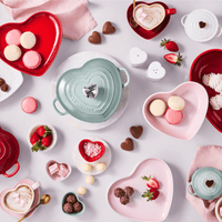 Le Creuset - Mokken in Hartjesvorm 2-delige Set Kersenrood Le Creuset 