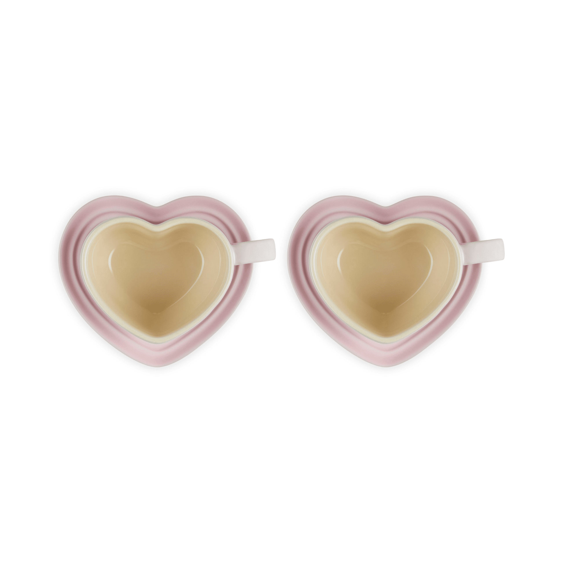 Le Creuset - Mokken in Hartjesvorm 2-delige Set Shell Pink Le Creuset 