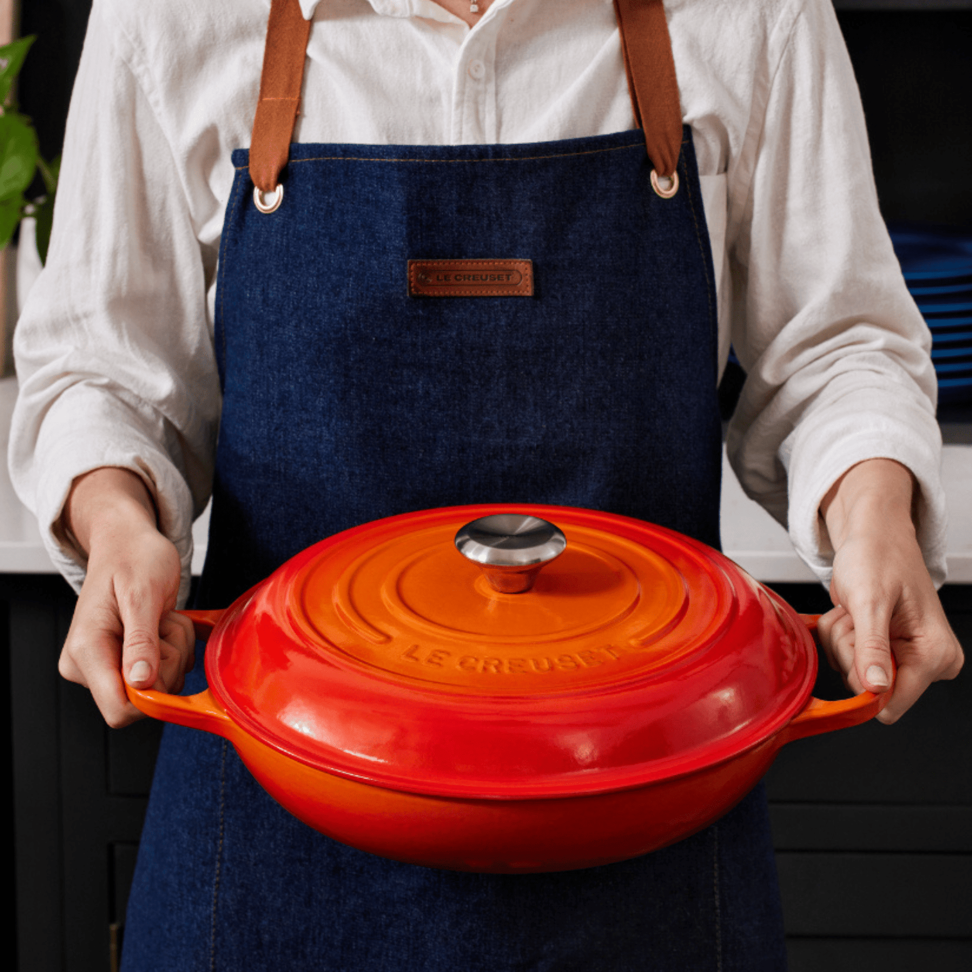 Le Creuset - Schort Denim 80x70cm Schort Le Creuset 