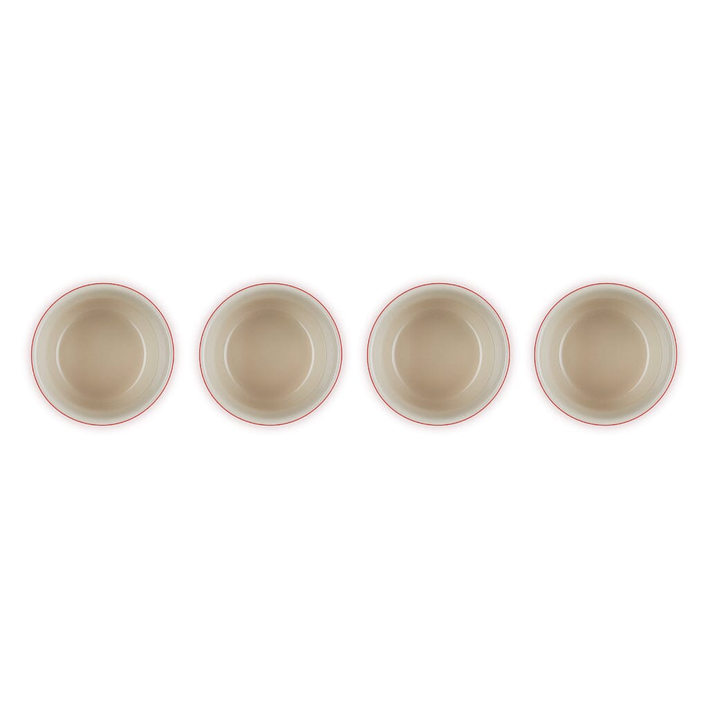 Le Creuset - Set van 4 Mini-Ramekins Kersenrood 7,8cm 0,1l Schalen Le Creuset 