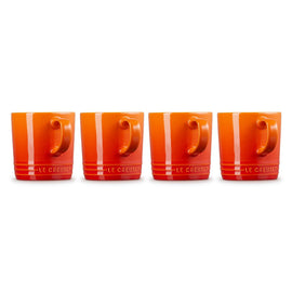Le Creuset - Set van 4 Mokken Oranjerood 0,35l Mok Le Creuset 