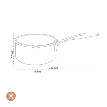 Le Creuset - Steelpan met schenktuitjes 16cm 1,6l Steelpan Le Creuset 