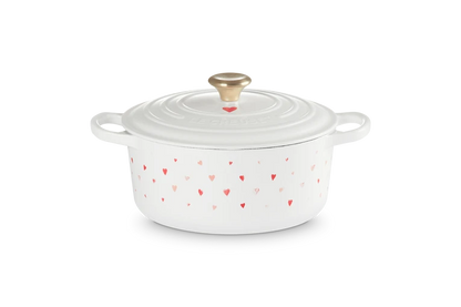 Le Creuset - Stoofpan Rond met Hartmotief in Geëmailleerd Gietijzer Braadpan Le Creuset 