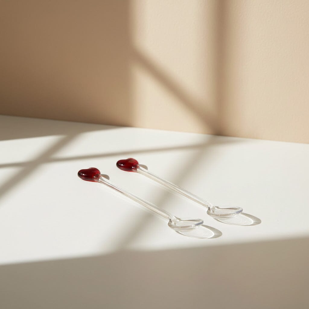 Lepelclub - Glazen Lepels - Hart - Rood LepelClub 