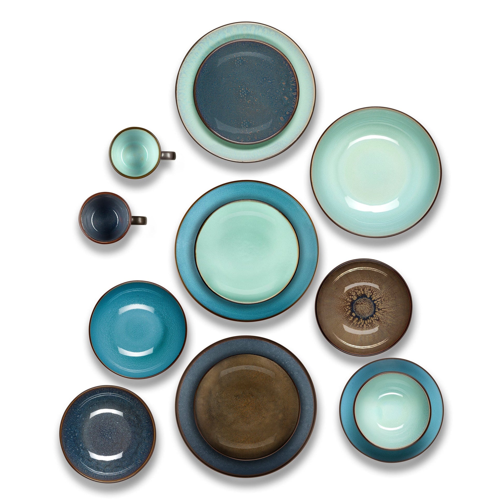 Medard de Noblat - Feeling Turquoise Dinnerbord 26.5 cm (set van 6) Dinerborden Medard de Noblat 