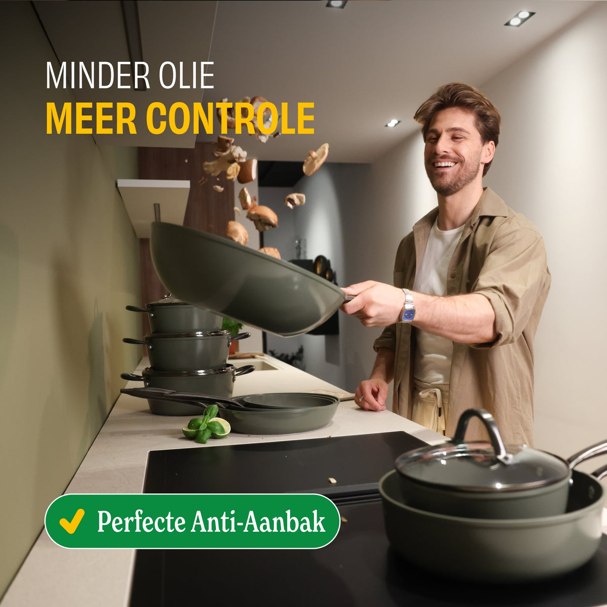 Cook & Pan Dark Olive Koekenpannenset 3-delig