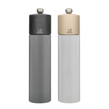 Peugeot - Ensemble moulin à poivre et à sel Line 22 cm en carbone et aluminium