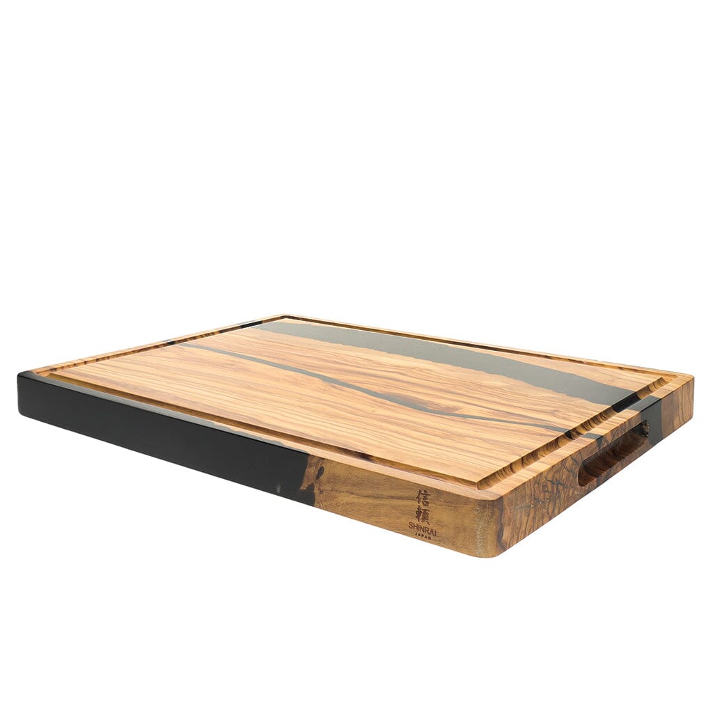 Shinrai Japan - Epoxy Onyx Snijplank Olijfhout - 40 x 30 x 3 cm Houten snijplank Shinrai Japan 