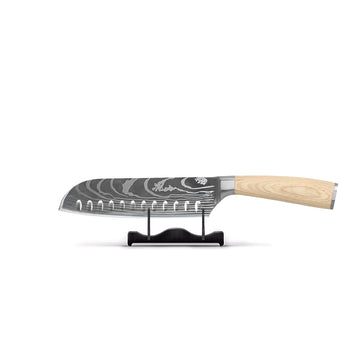 Couteaux Shinrai - Couteau Santoku Akari Damascus Print 18 cm Couteaux Shinrai