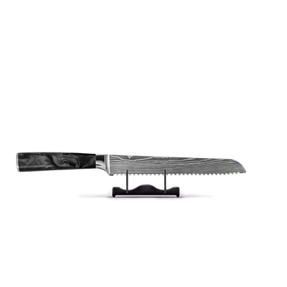 Shinrai Knives - Damascus Print Epoxy Onyx 4-delige Messenset - Koksmes + Broodmes + Nakiri + Schilmes Messenset Shinrai Knives 