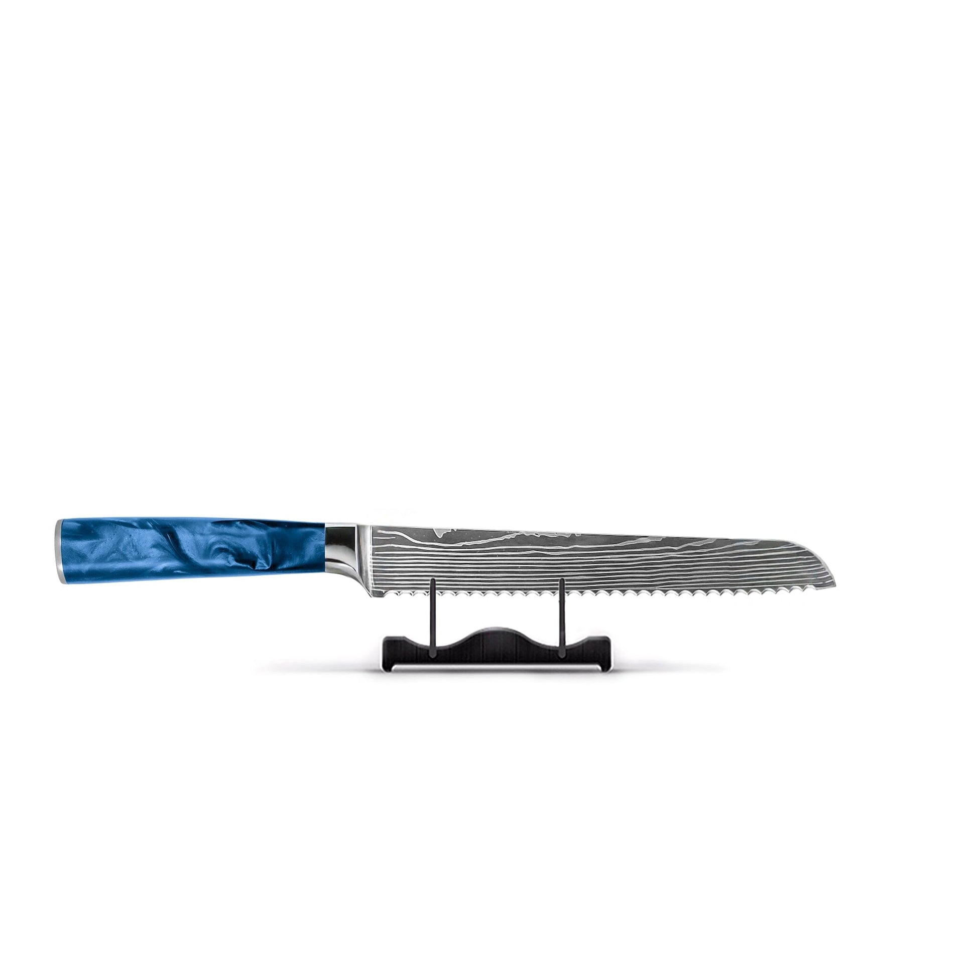 Shinrai Knives - Damascus Print Epoxy Sapphire - 6-delige Messenset Messenset Shinrai Knives 