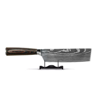 Shinrai Knives - Damascus Print Nakiri mes 18 cm Nakirimes Shinrai Knives 