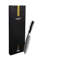 Shinrai Knives - Damascus Print Onyx Santoku mes 13 cm Santokumes Shinrai Knives 