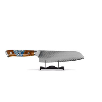 Couteaux Shinrai - Couteau Santoku Damas Série Eclipse Couteau Santoku 18 cm Couteaux Shinrai