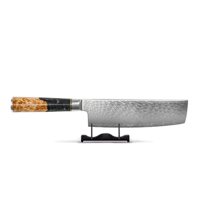 Shinrai Knives - Epoxy Onyx Damascus Nakiri mes 18 cm Nakirimes Shinrai Knives 