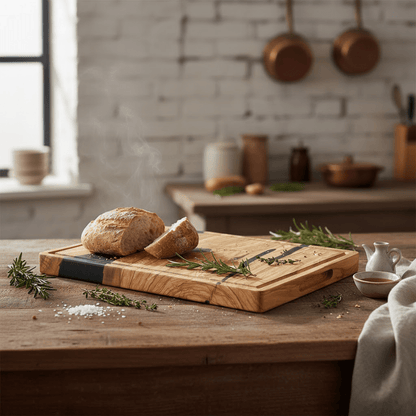 Shinrai Knives - Epoxy Onyx Snijplank Olijfhout - 40 x 30 x 3 cm Houten snijplank Shinrai Knives 