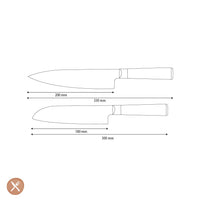 Shinrai Knives - Hammered Damast BR 2-delige Messenset - Koksmes + Santoku mes Messenset Shinrai Knives 