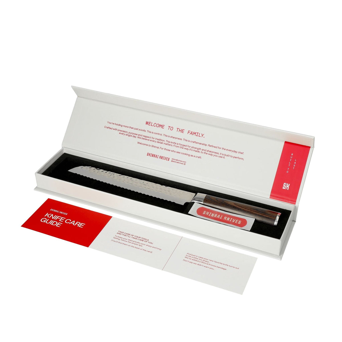 Shinrai Knives - Hammered Damast BR 2-delige Messenset - Koksmes + Broodmes