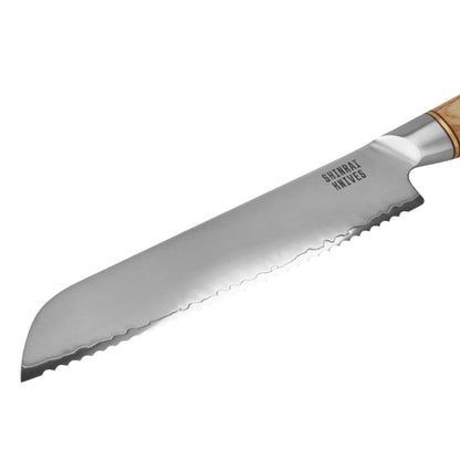 Couteaux Shinrai - Coffret 3 pièces Hikari Damas - Couteau de chef + Couteau à pain + Couteau d'office