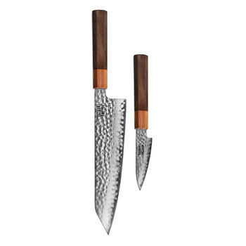 Couteaux Shinrai - Coffret exclusif Kigami en acier damassé (2 pièces) - Kiritsuke + Couteau d'office