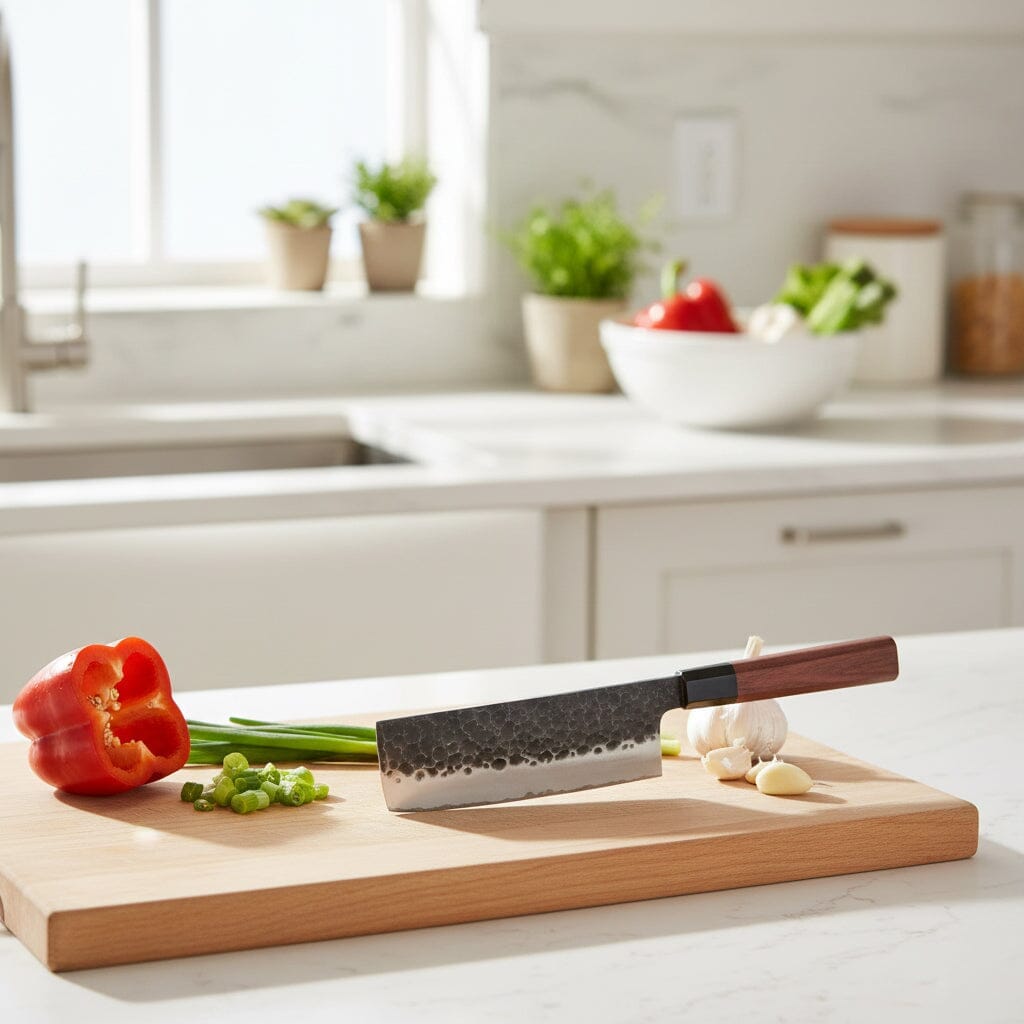 Shinrai Knives - Kurayami 5-delige Damascus Messenset - Koksmes + Broodmes + Nakiri + Officemes + Schilmes Messenset Shinrai Knives 