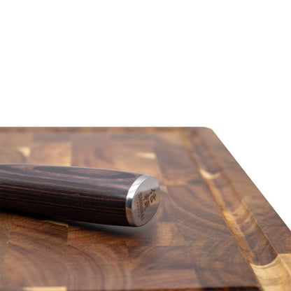 Shinrai Knives - Luxe Snijplank Acaciahout - Kopshout - 41 x 30 x 4.5 cm Houten snijplank Shinrai Knives 