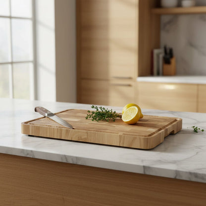 Planche à découper de luxe Shinrai Knives en bois de frêne (bois de bout) - 35 × 25 × 2,5 cm