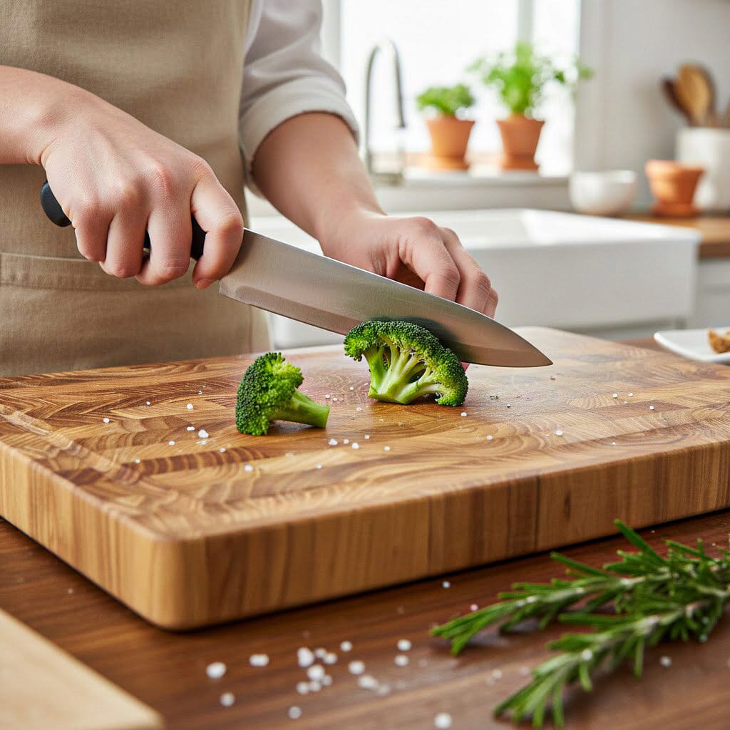 Shinrai Knives - Luxe Snijplank Teak hout - Kopshout - 35 × 25 × 2.5 cm Houten snijplank Shinrai Knives 