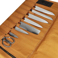 Shinrai Knives - Messenrol Hoogwaardig Canvas & Leer Bruin Messenrol Shinrai Knives 
