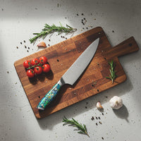 Shinrai Knives - Parelmoer Jewels Serie 5-delige Damascus Messenset Messenset Shinrai Knives 