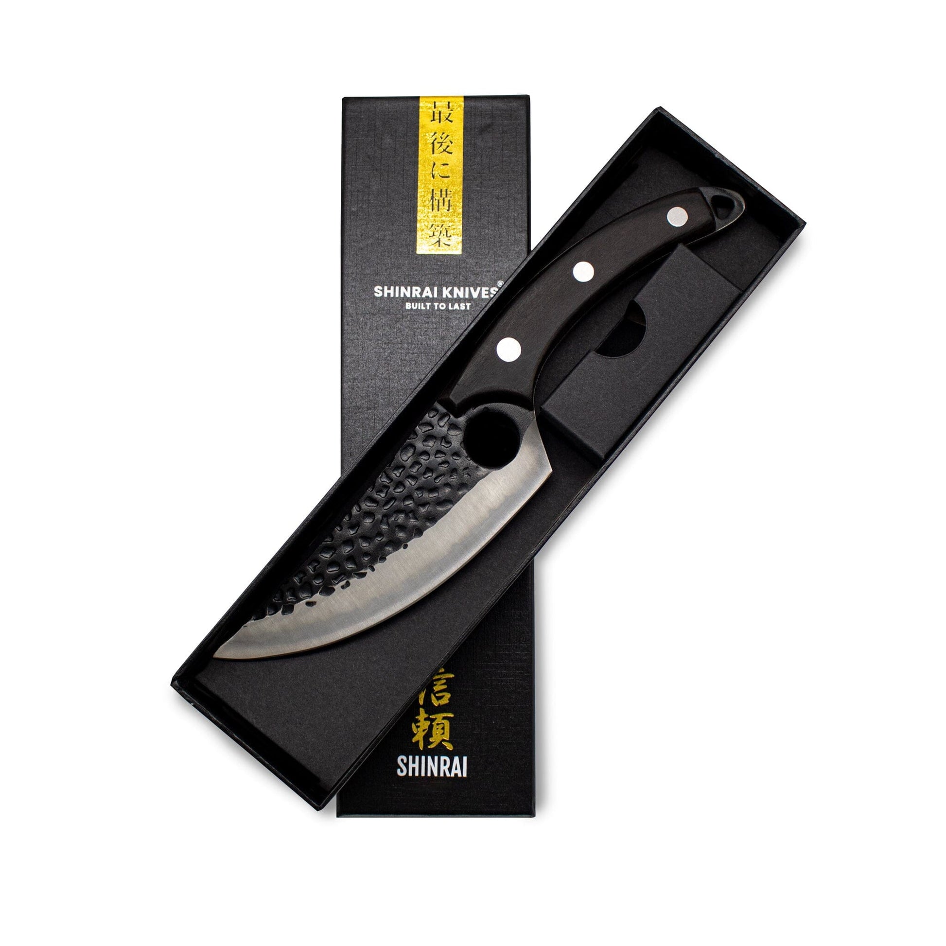 Shinrai Knives - RVS Gladiator Koksmes met holster - Zwart Outdoor koksmes Shinrai Knives 