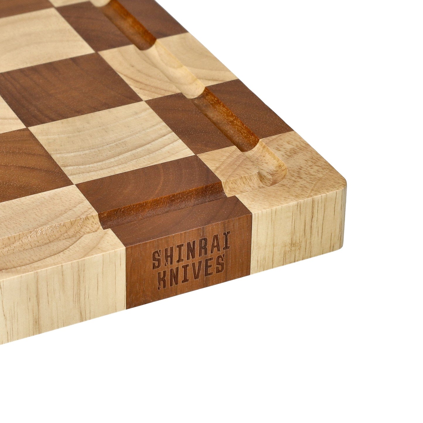 Shinrai Knives - Luxe Snijplank Schaak - Kopshout - Bundel