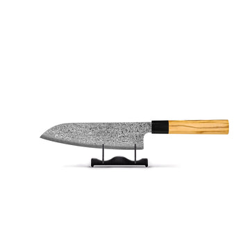 Couteaux Shinrai - Ensemble de couteaux Damas 5 pièces Takumi Kaza - Couteau de chef + Couteau à pain + Nakiri + Santoku + Couteau d'office Ensemble de couteaux Shinrai Knives
