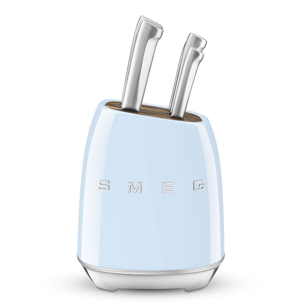 SMEG - Messenblok met 6 messen Pastelblauw Messenset met blok Smeg 