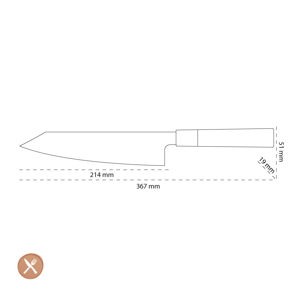 Shinrai Japan - Takumi Kaza Damascus Kiritsuke 20 cm