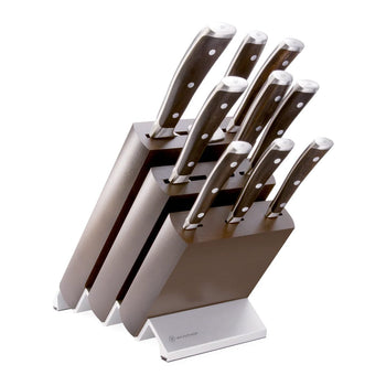 Coffret de 10 couteaux Wusthof Ikon avec bloc - Manche en bois
