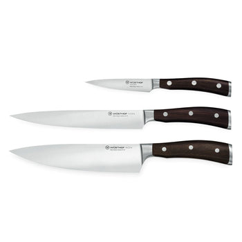 Coffret de 3 couteaux Wusthof Ikon - Manche en bois