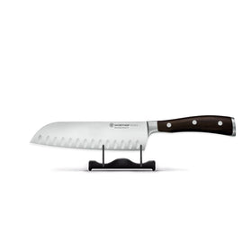 Wusthof - Ikon Santoku met kuiltjes 17 cm - Houten handvat Santokumes Wusthof 