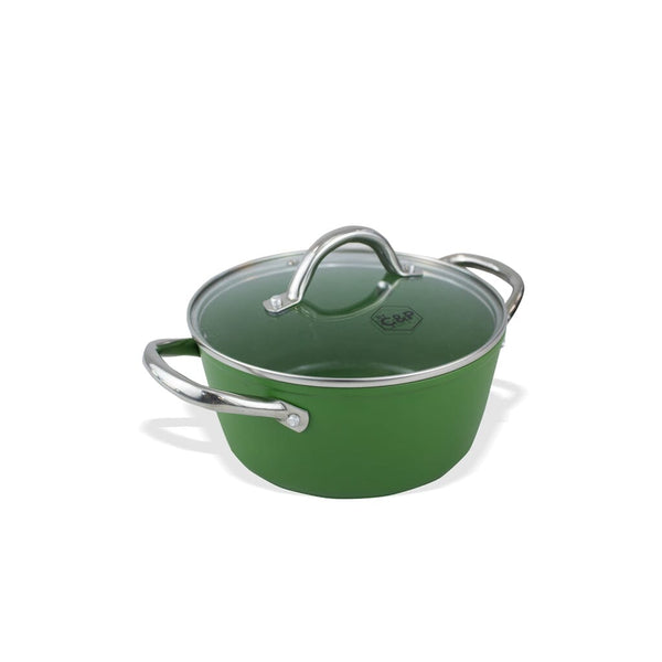 GSW 167857 Easy Click kookpan met glazen deksel en afneembare handgrepen, aluminium, zwart, diameter 24 cm