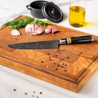 Micarta Jewels Black - Damascus Koksmes 20 cm Shinrai Japan 