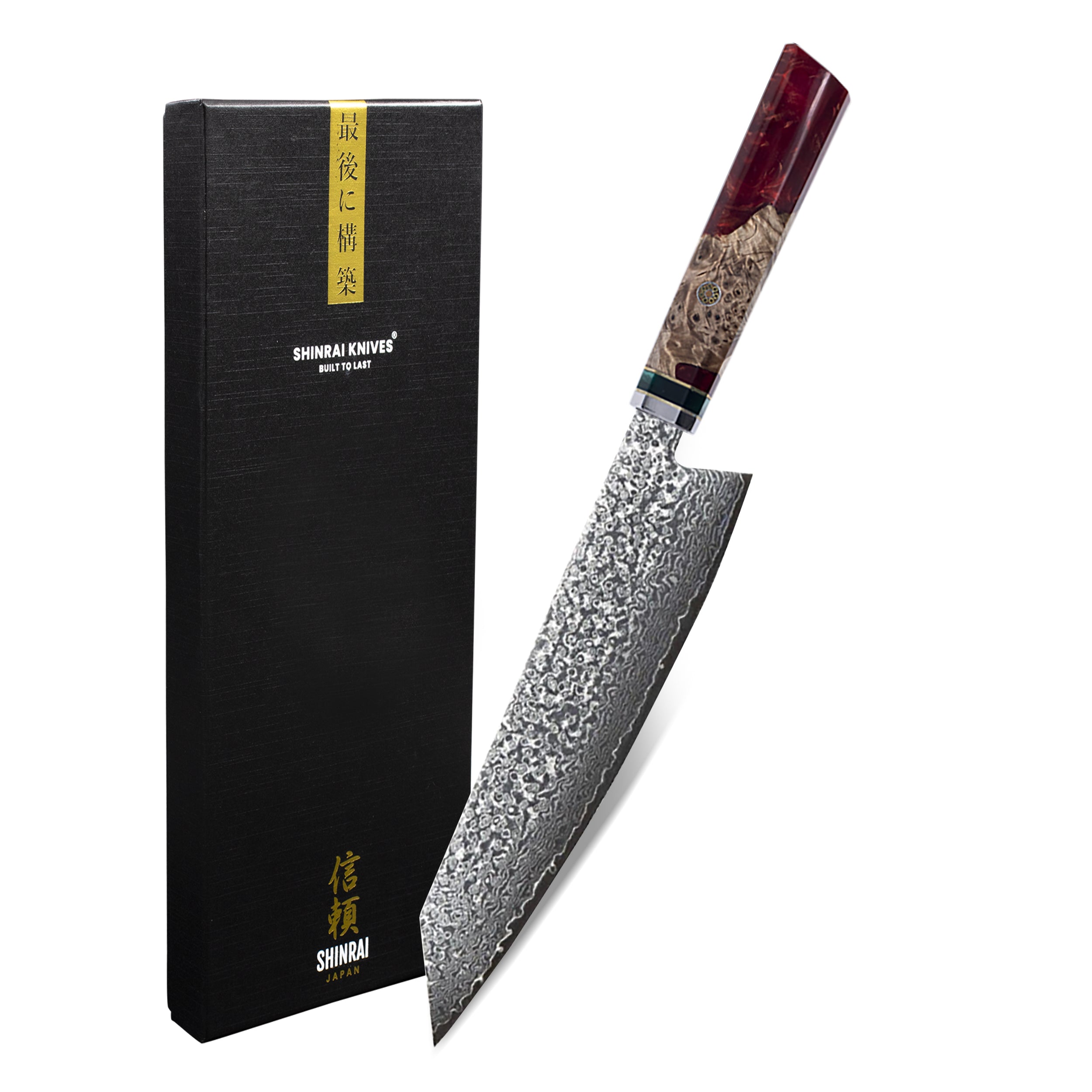 Shinrai Japan - Ruby Octagon Damascus Kiritsuke 23 cm - Special Edition